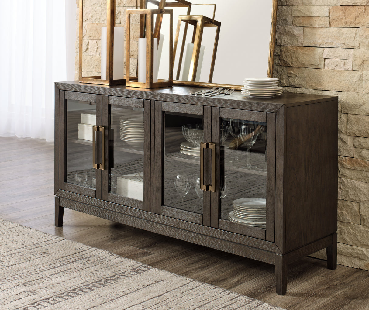 Nashville Furniture Outlets - Ashley Furniture - Burkhaus Dining Room - Dining Room Server / Dark Brown - D984-60
