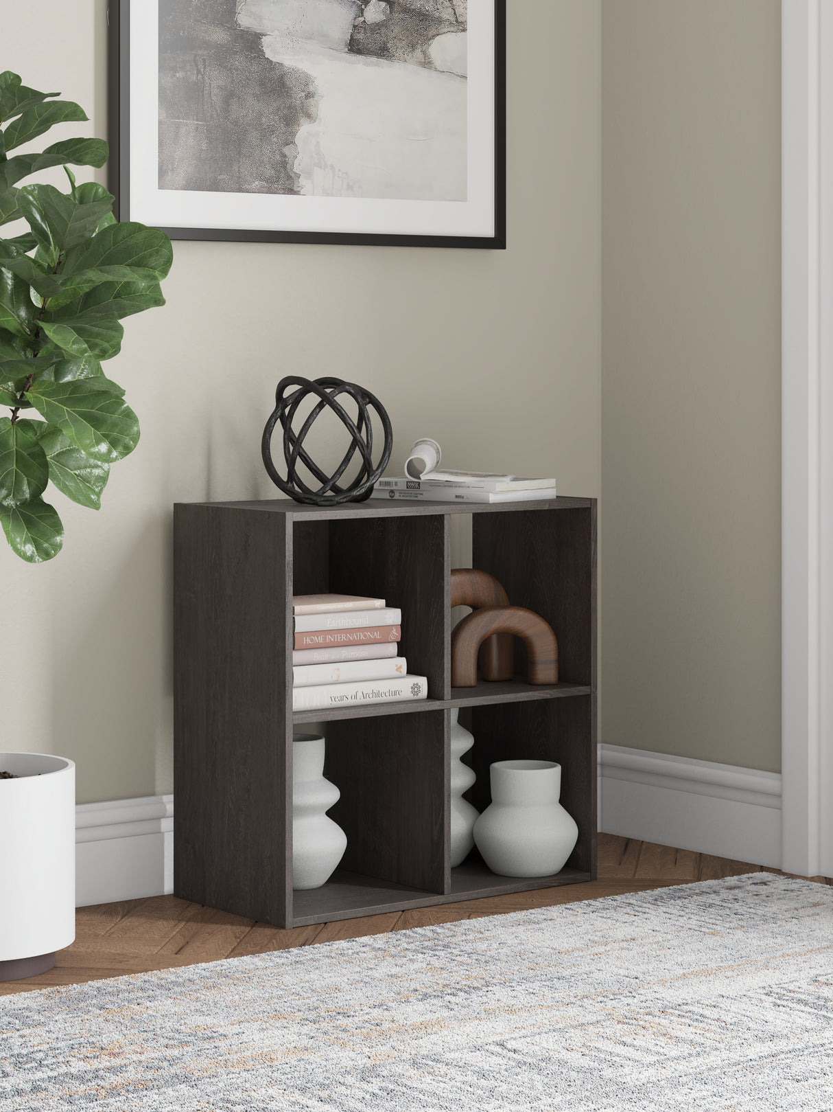Nashville Furniture Outlets - Ashley Furniture - Piperton Four Cube Organizer - Four Cube Organizer / Charcoal - EA5514-2X2