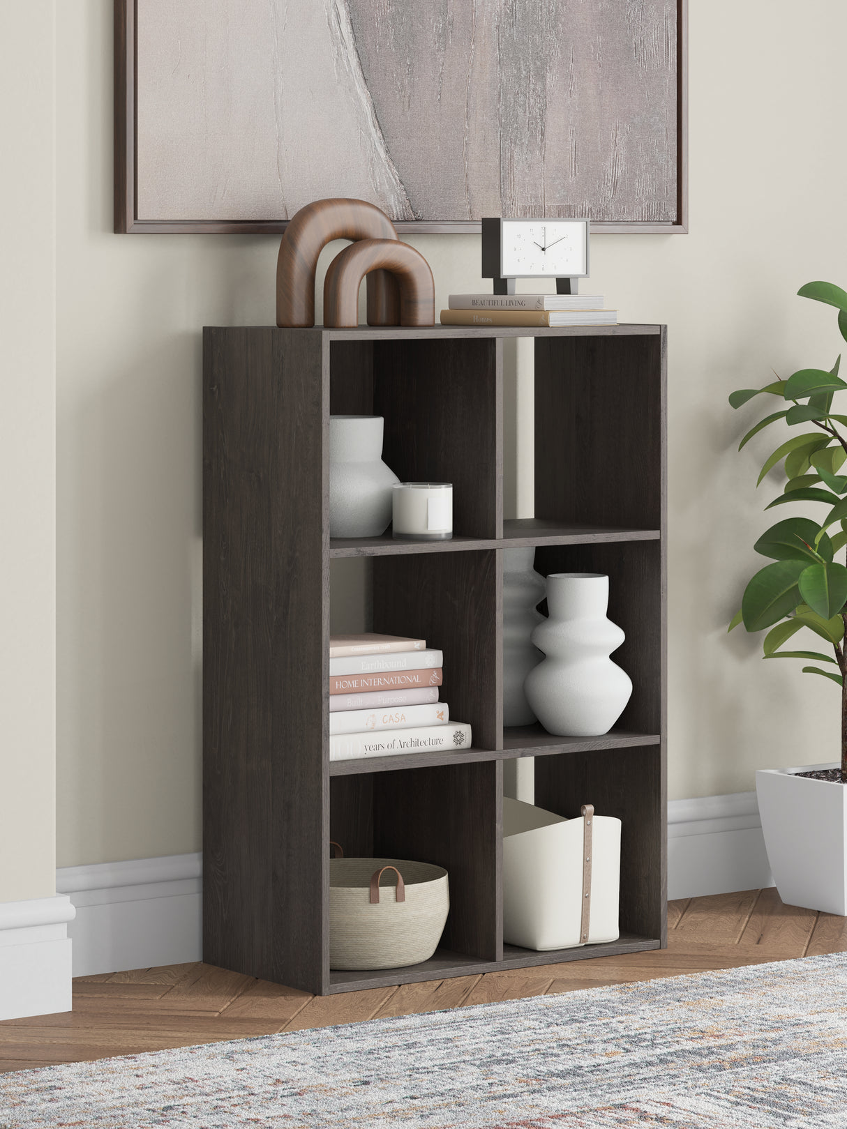 Nashville Furniture Outlets - Ashley Furniture - Piperton Six Cube Organizer - Six Cube Organizer / Charcoal - EA5514-3X2