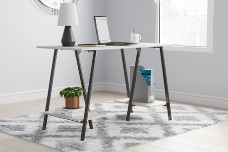 Nashville Furniture Outlets - Ashley Furniture - Bayflynn Office Desk - Home Office Desk / White/Black - H288-27