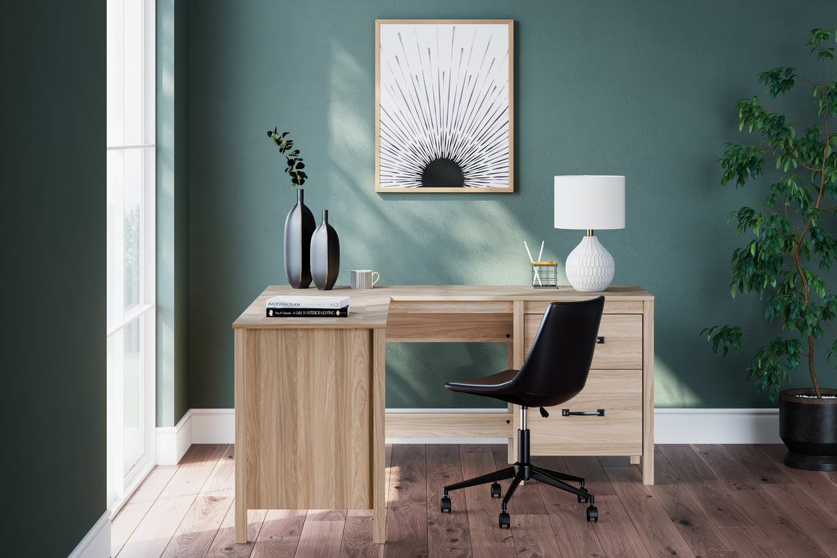 Nashville Furniture Outlets - Ashley Furniture - Battelle Office Desk - 60" Home Office Desk with Return / Tan - H3929H1