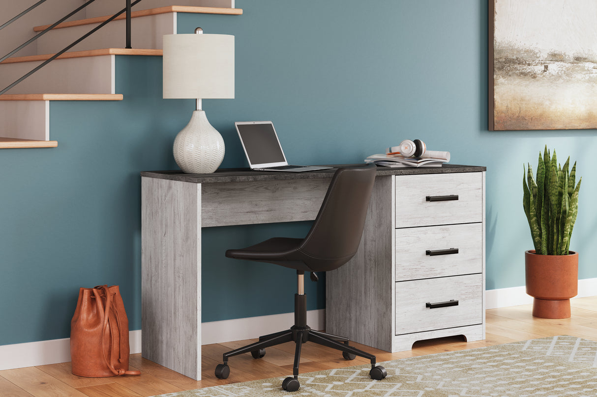 Nashville Furniture Outlets - Ashley Furniture - Shawburn Office Desk - Home Office Desk / White/Dark Charcoal Gray - H4121-34