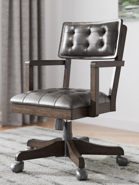 Nashville Furniture Outlets - Ashley Furniture - Breckington Desk Chair - Home Office Desk Chair (1/CN) / Dark Brown - H556-01A