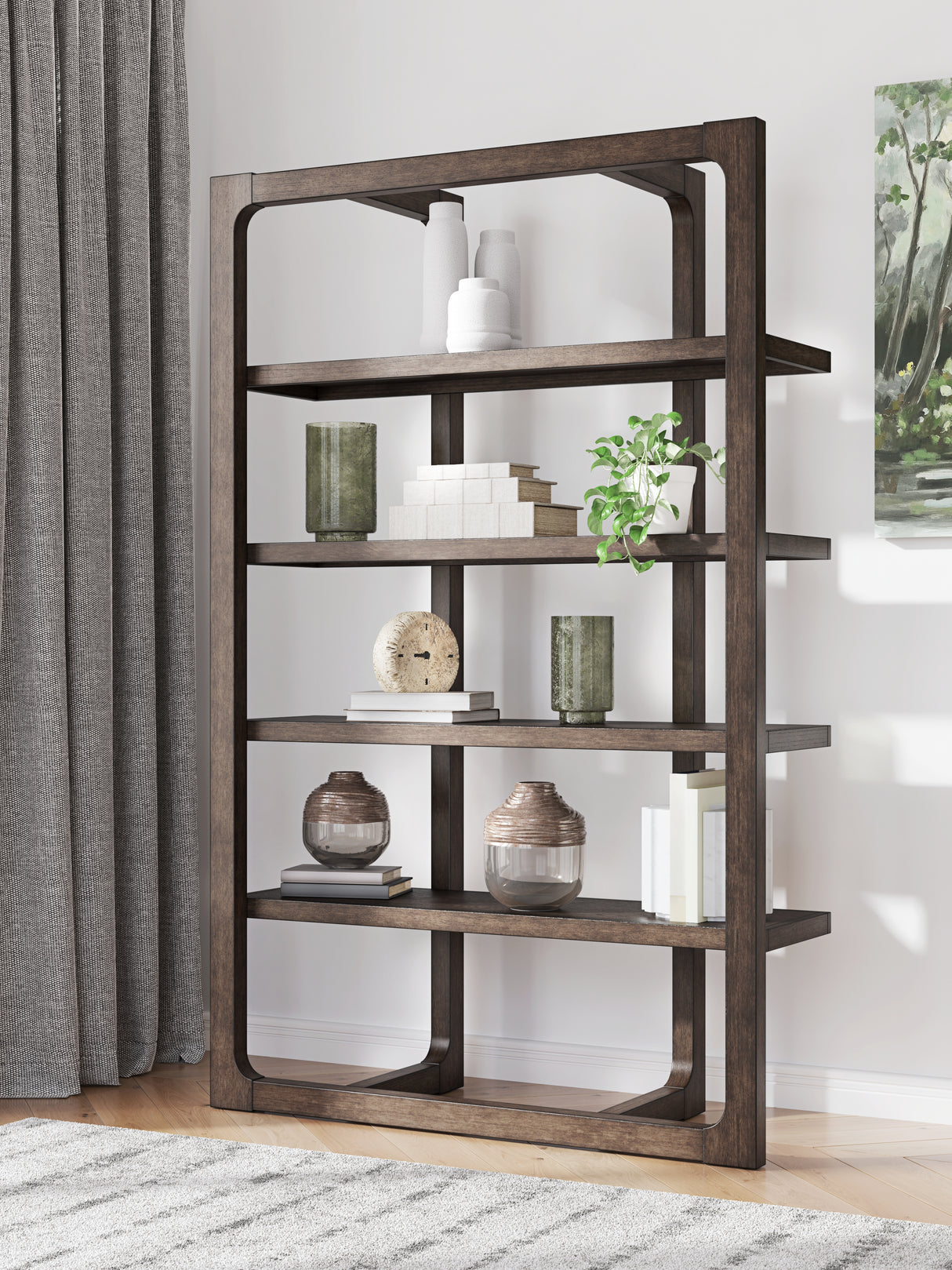 Nashville Furniture Outlets - Ashley Furniture - Breckington Bookcase - Bookcase / Dark Brown - H556-70