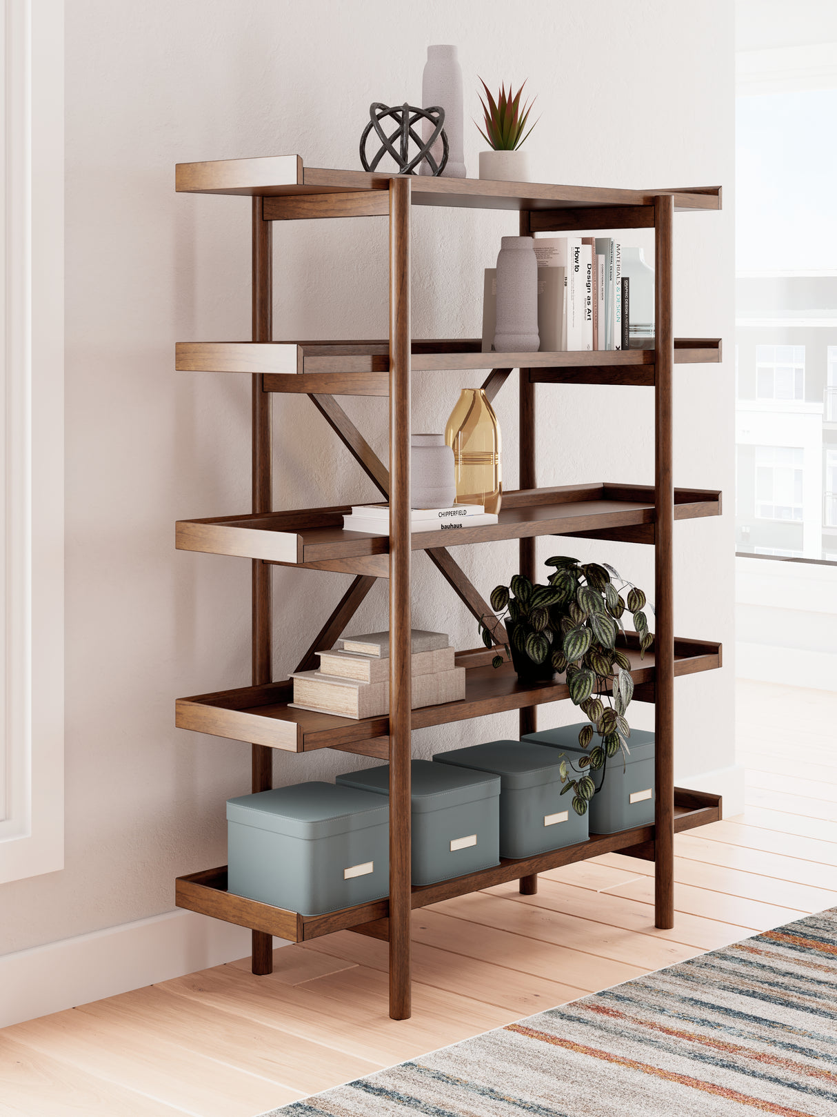Nashville Furniture Outlets - Ashley Furniture - Lyncott Bookcase - Bookcase / Brown - H615-70