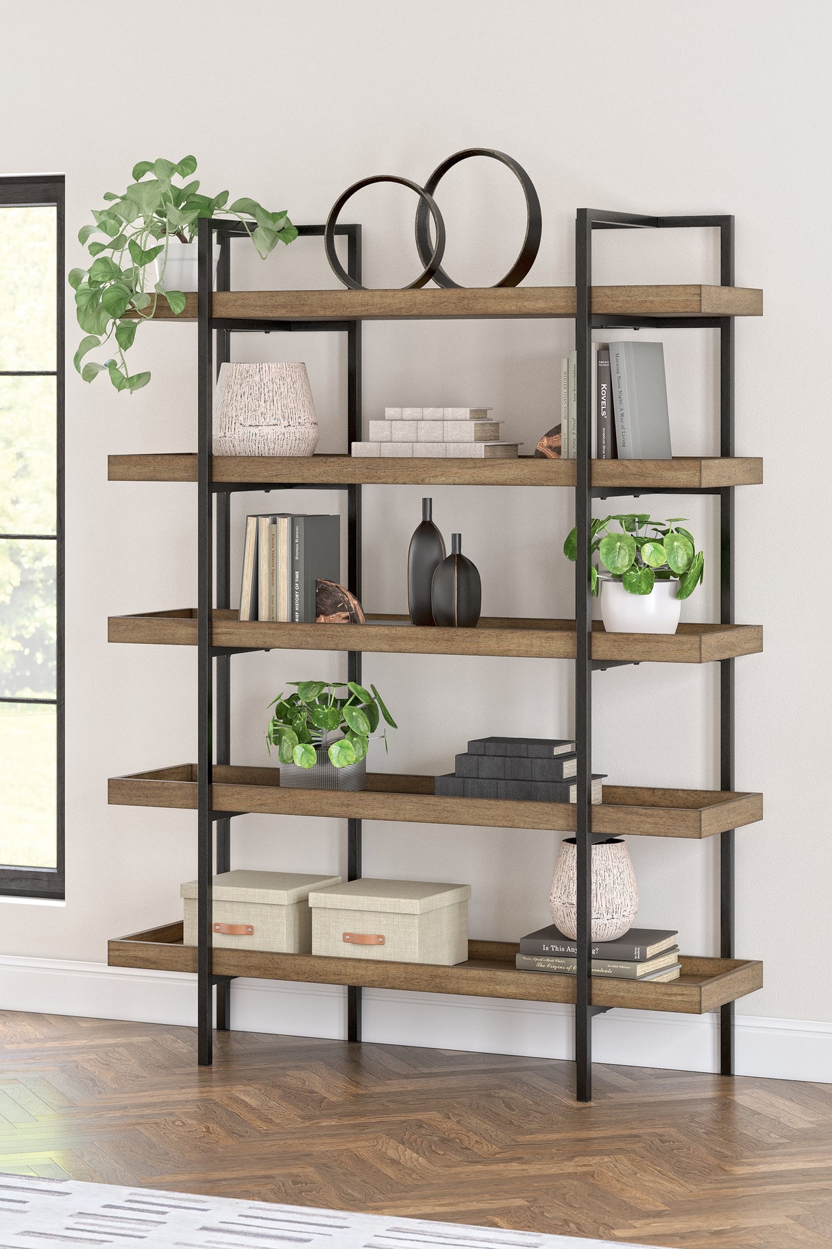 Nashville Furniture Outlets - Ashley Furniture - Montia Bookcase - Bookcase / Light Brown - H632-70