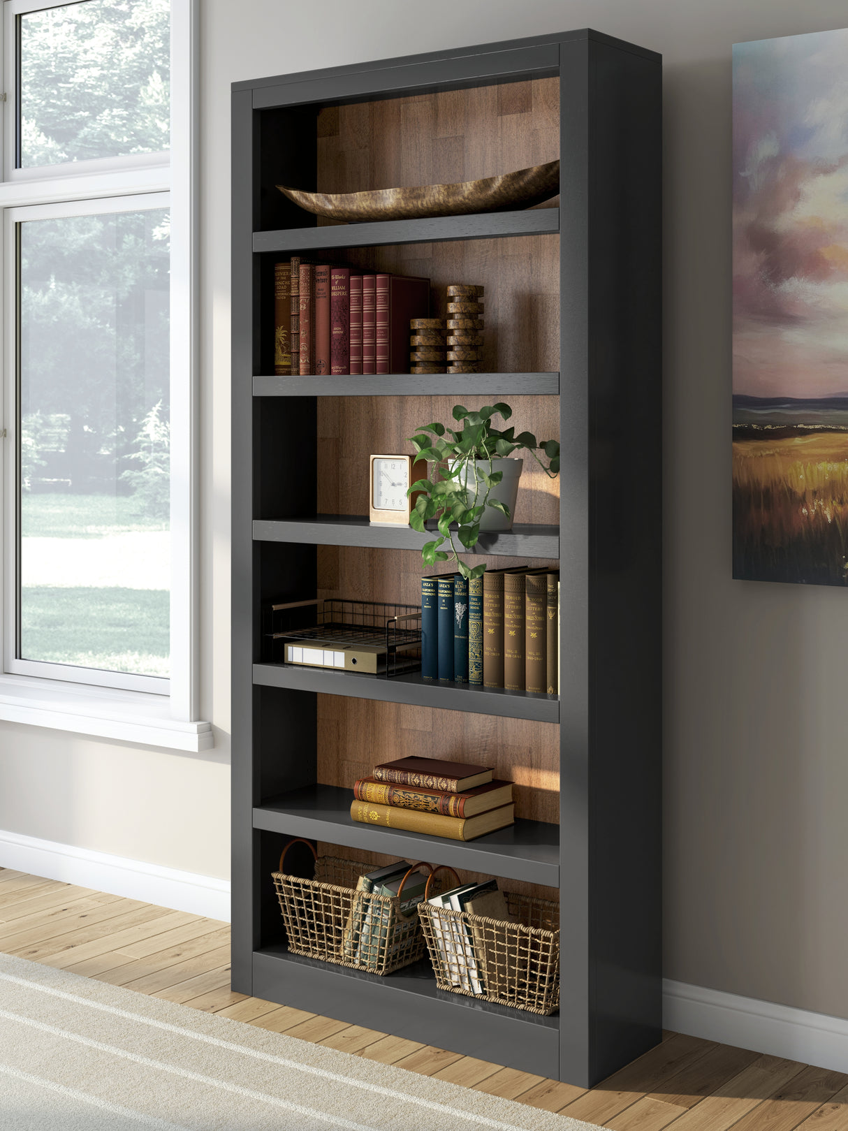 Nashville Furniture Outlets - Ashley Furniture - Wildenauer Bookcase - Bookcase / Brown/Black - H664-70