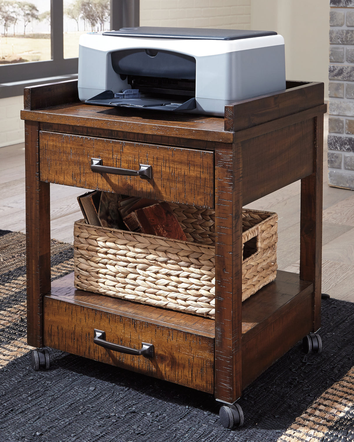 Nashville Furniture Outlets - Ashley Furniture - Baldridge Printer Stand - Printer Stand / Rustic Brown - H675-11