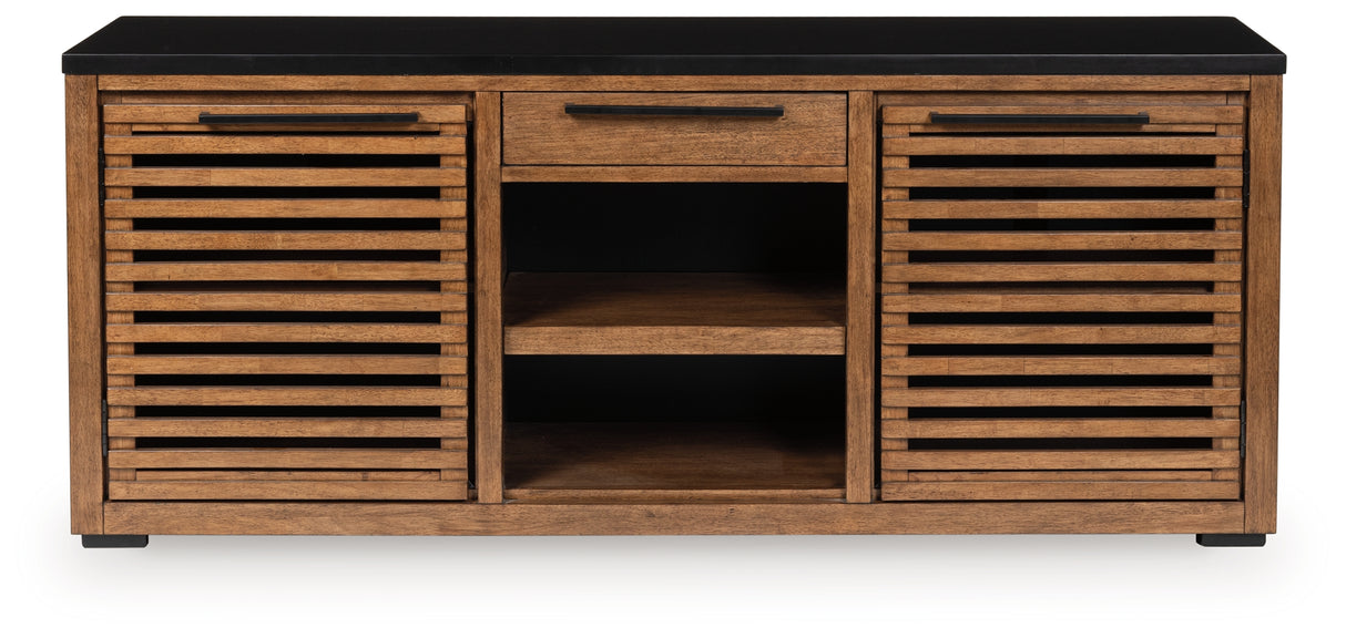 Nashville Furniture Outlets - Ashley Furniture - Kallari Bookcase - Credenza / Warm Brown/Black - H737-60