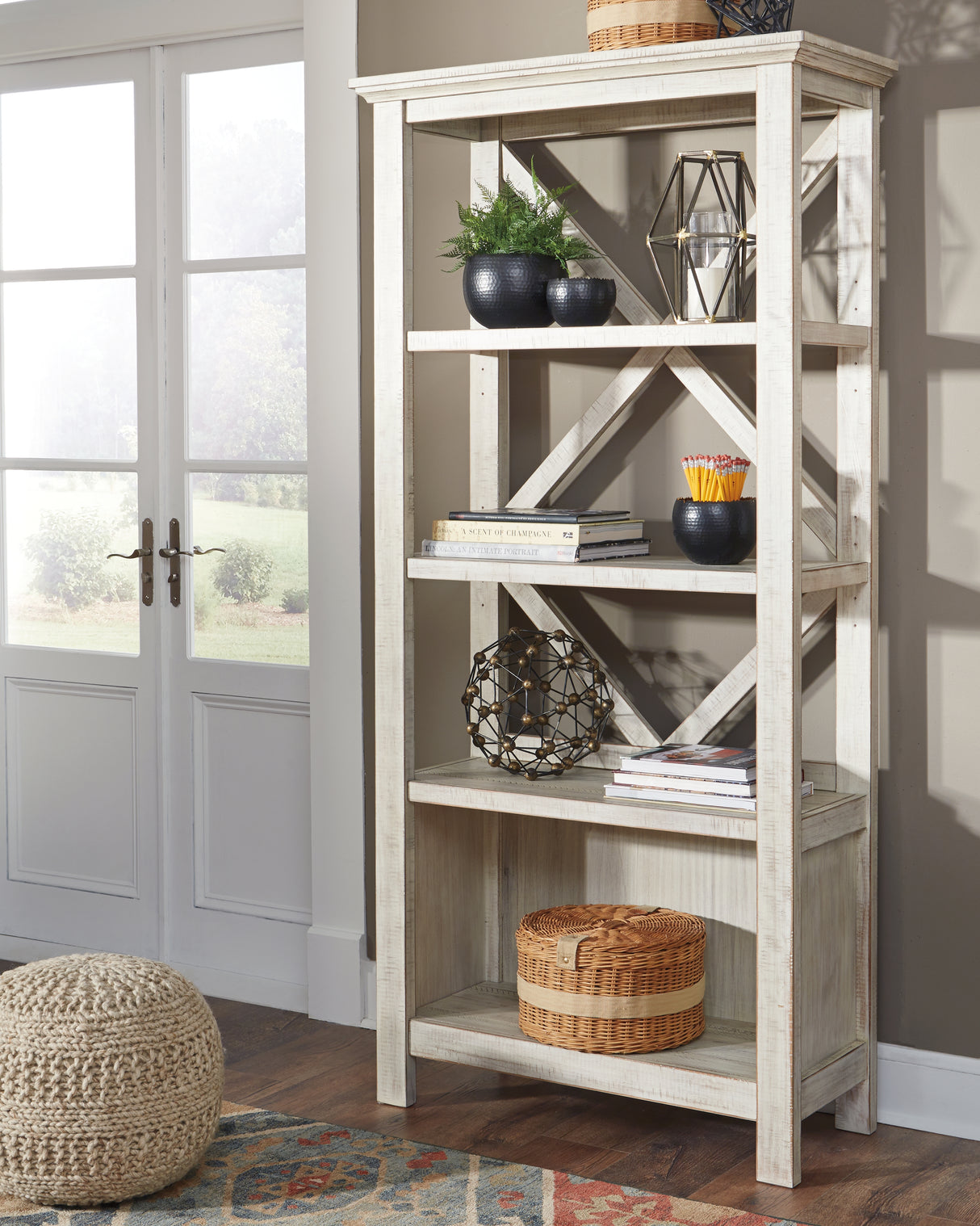 Nashville Furniture Outlets - Ashley Furniture - Carynhurst Bookcase - Large Bookcase / Whitewash - H755-17