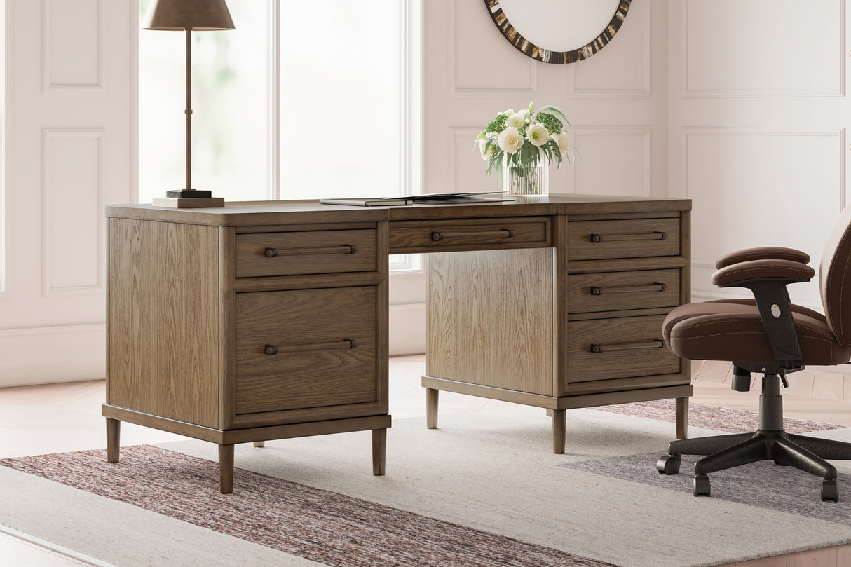 Nashville Furniture Outlets - Ashley Furniture - Roanhowe Office Desk - Home Office Desk / Brown - H769-21