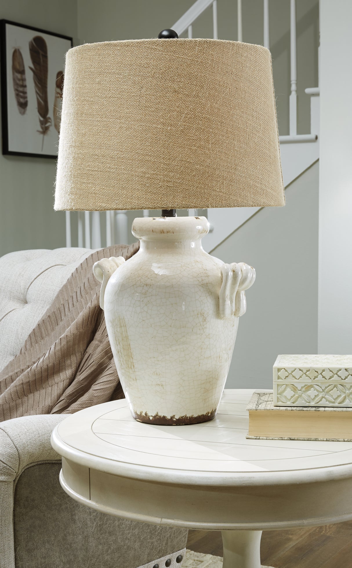 Nashville Furniture Outlets - Ashley Furniture - Emelda Lighting - Table Lamp (Set of 2) / Cream - L100664X2