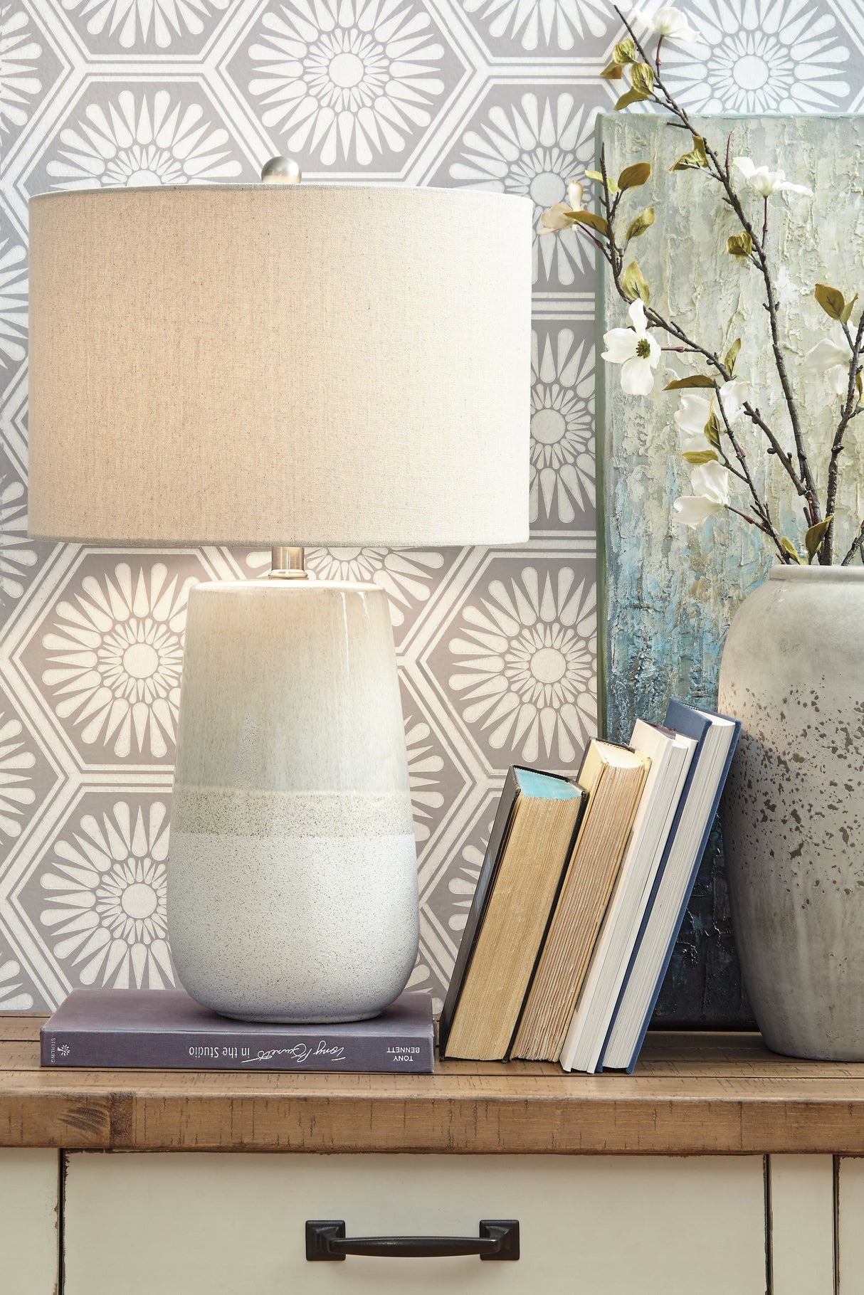 Nashville Furniture Outlets - Ashley Furniture - Shavon Lighting - Table Lamp (Set of 2) / Beige/White - L100724X2