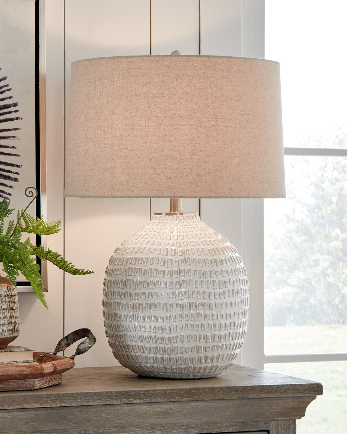 Nashville Furniture Outlets - Ashley Furniture - Jamon Lighting - Table Lamp (Set of 2) / Beige - L100764X2