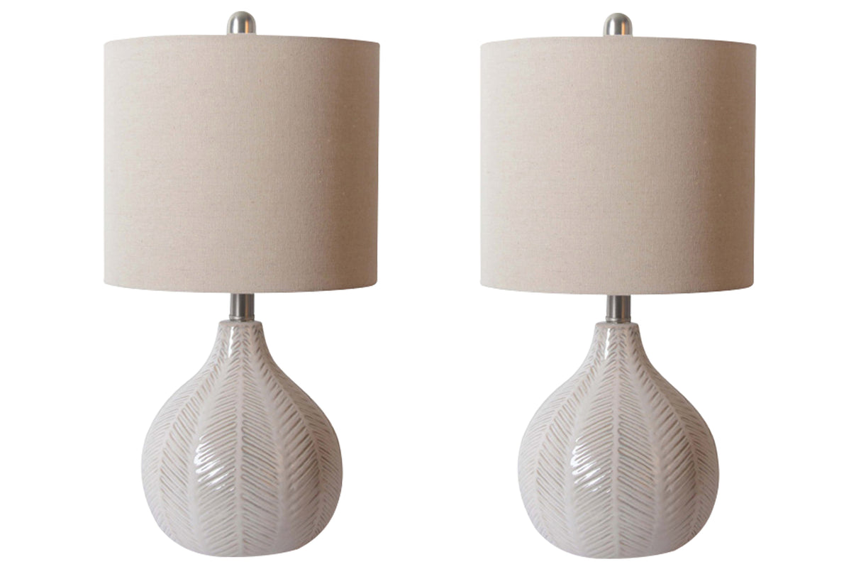 Nashville Furniture Outlets - Ashley Furniture - Rainermen Lighting - Table Lamp (Set of 2) / Off White - L180024X2