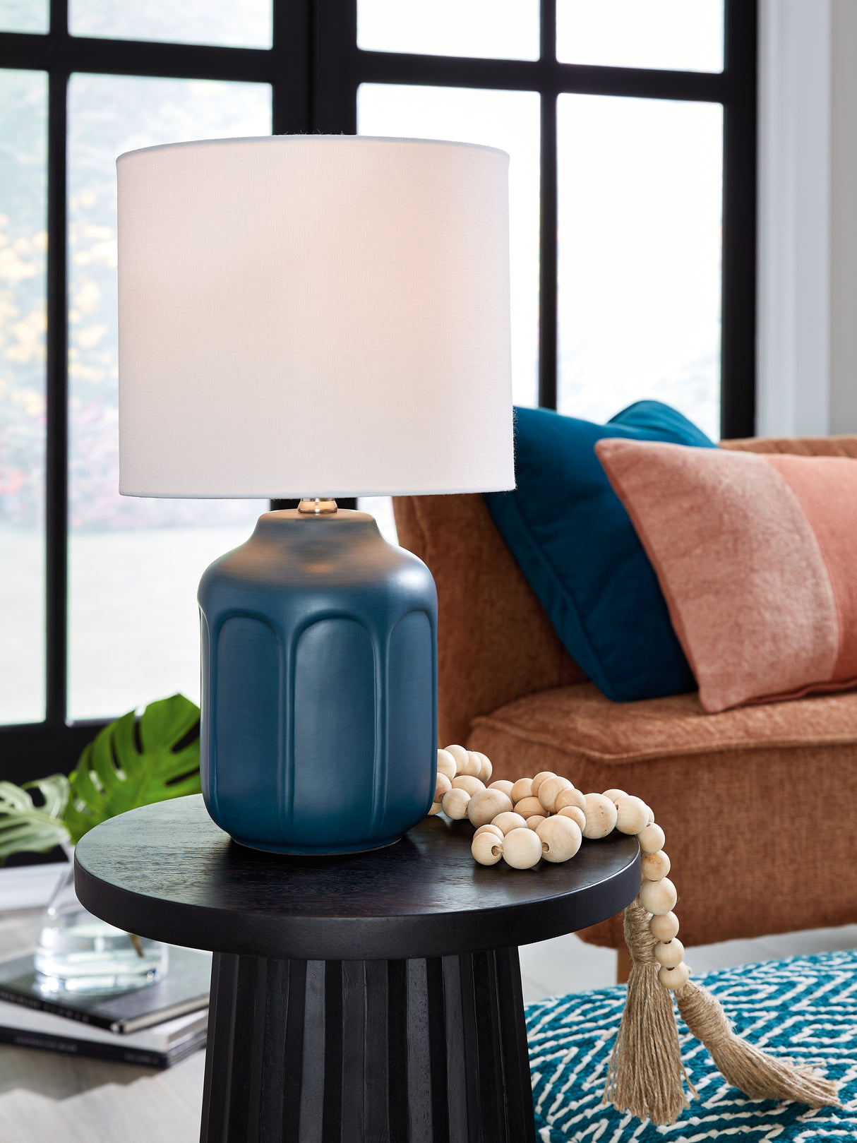 Nashville Furniture Outlets - Ashley Furniture - Gierburg Lighting - Table Lamp (Set of 2) / Teal - L180214X2