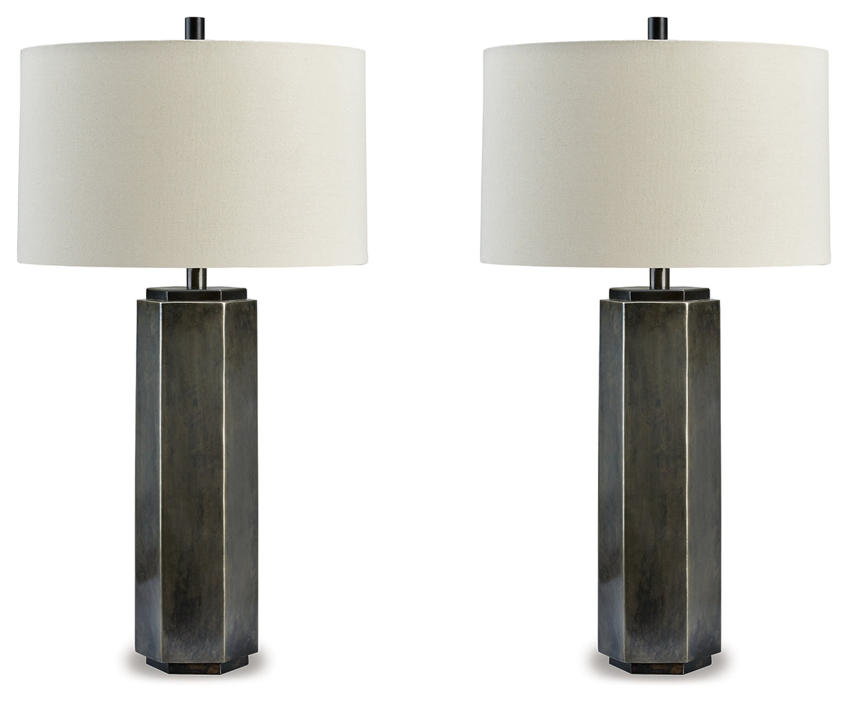 Nashville Furniture Outlets - Ashley Furniture - Dirkton Lighting - Table Lamp (Set of 2) / Antique Pewter - L208324X2