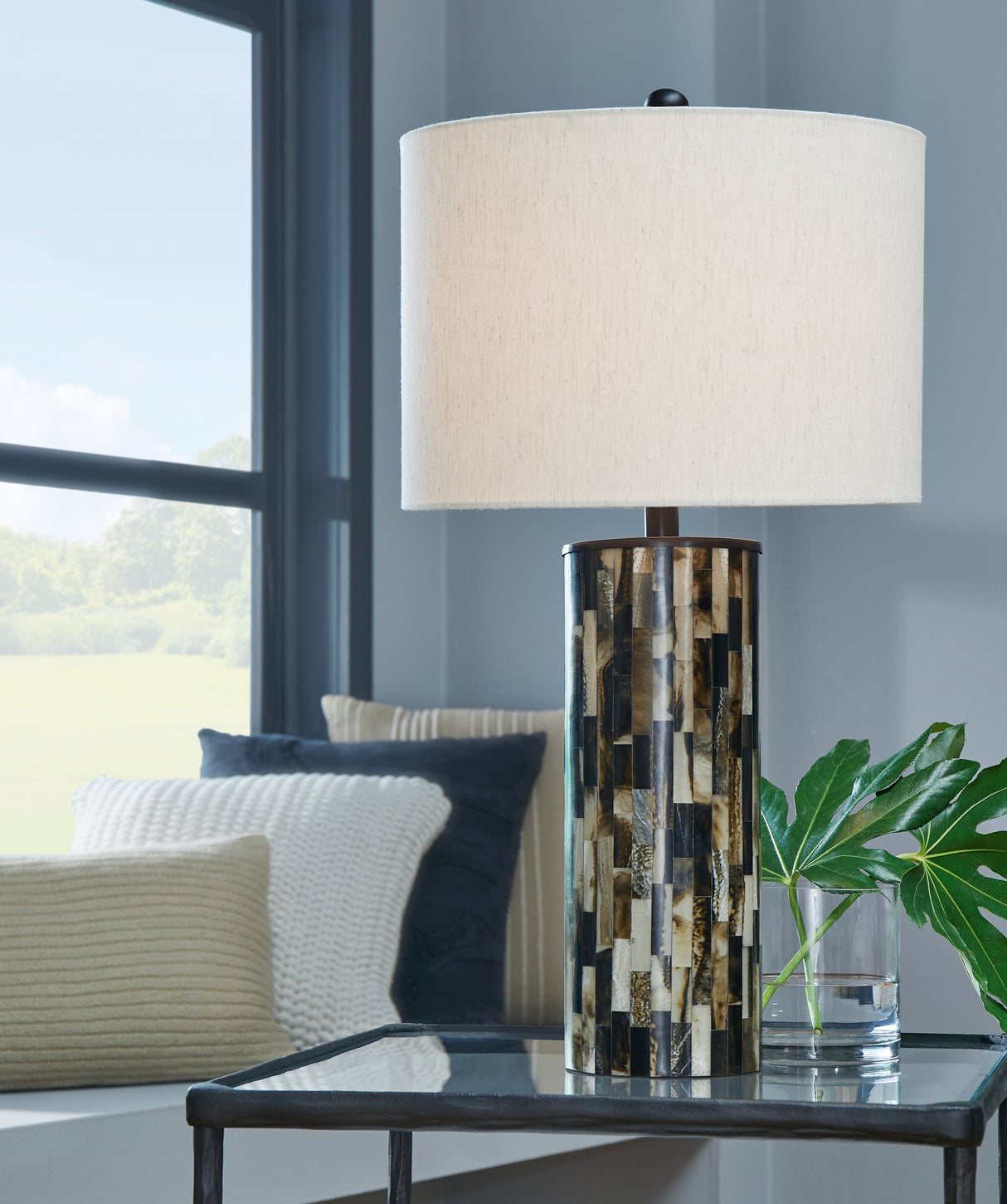 Nashville Furniture Outlets - Ashley Furniture - Ellford Lighting - Poly Table Lamp (1/CN) / Black/Brown/Cream - L235684