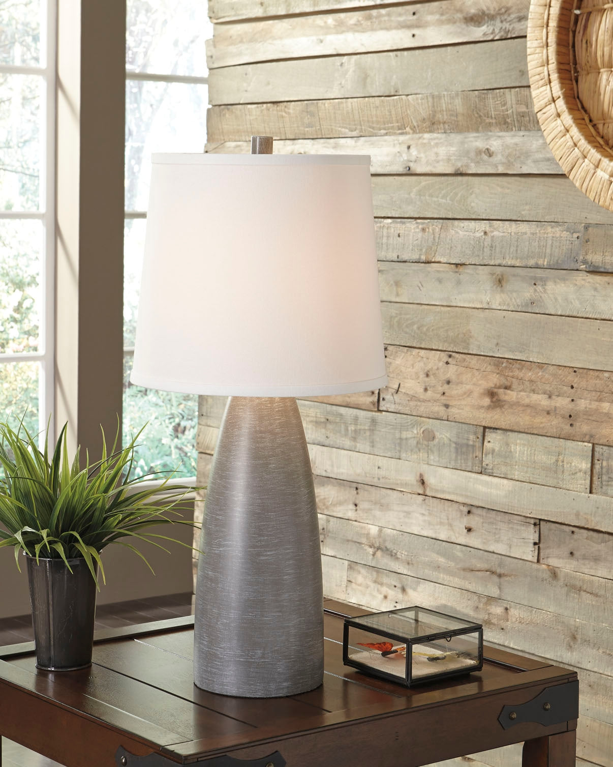 Nashville Furniture Outlets - Ashley Furniture - Shavontae Lighting - Poly Table Lamp (Set of 2) / Gray - L243004