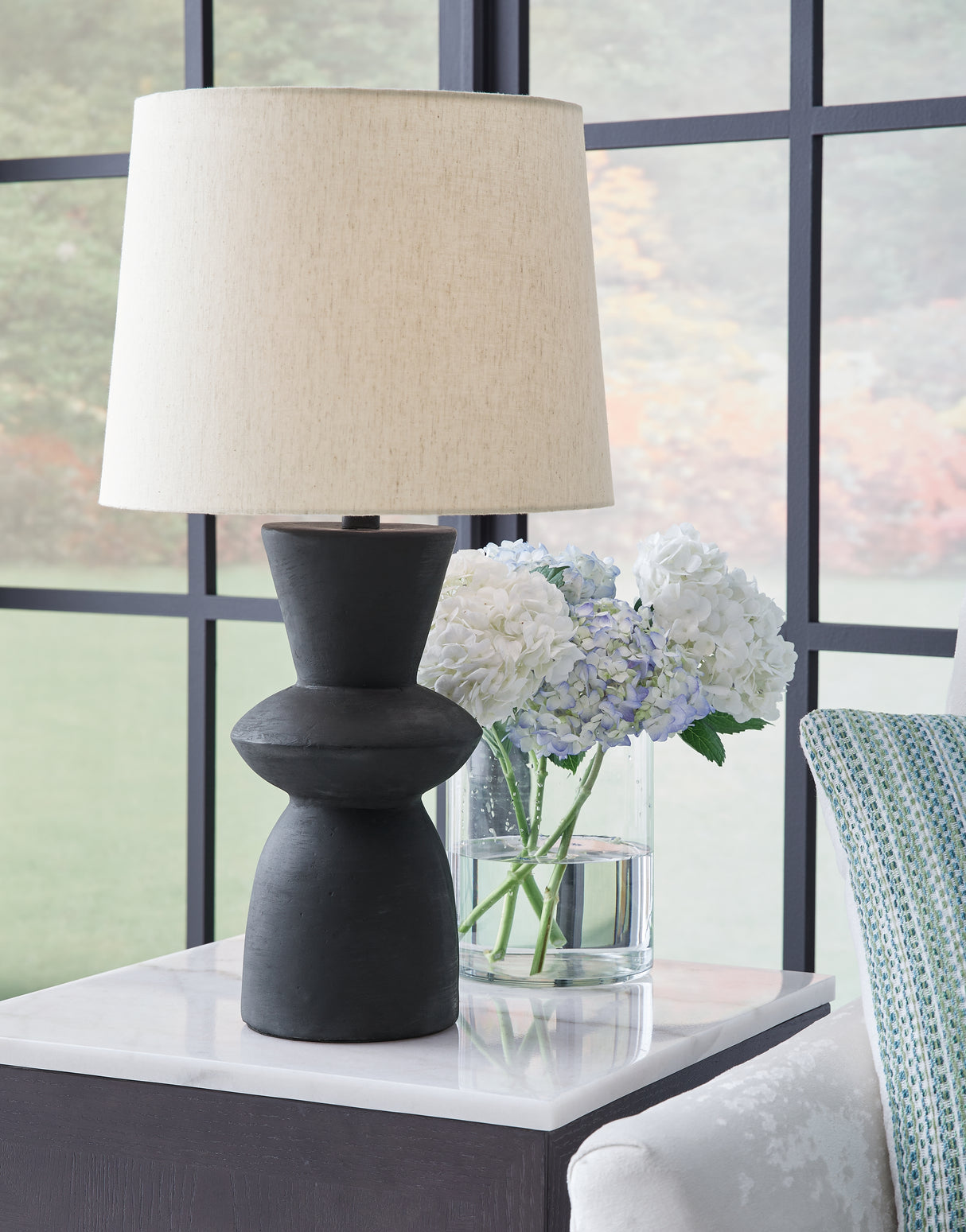 Nashville Furniture Outlets - Ashley Furniture - Scarbot Lighting - Paper Table Lamp (Set of 2) / Distressed Black - L243354