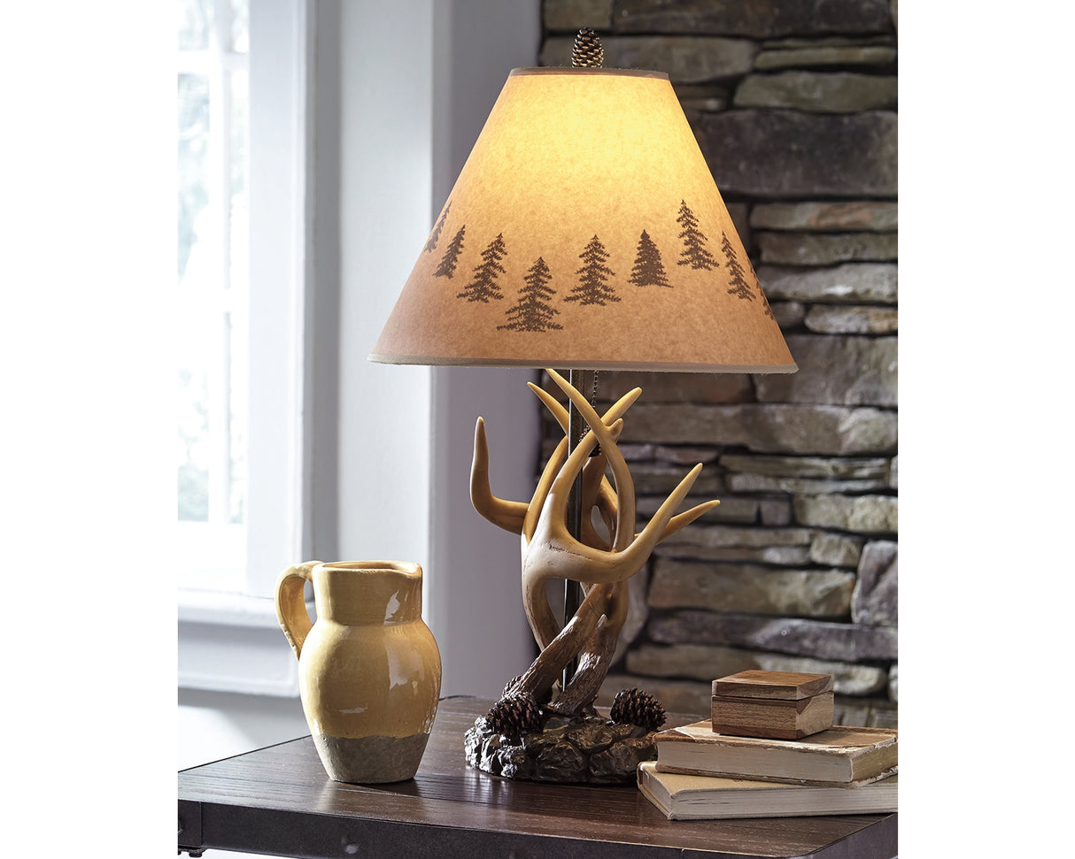 Nashville Furniture Outlets - Ashley Furniture - Derek Lighting - Poly Table Lamp (Set of 2) / Brown - L316984