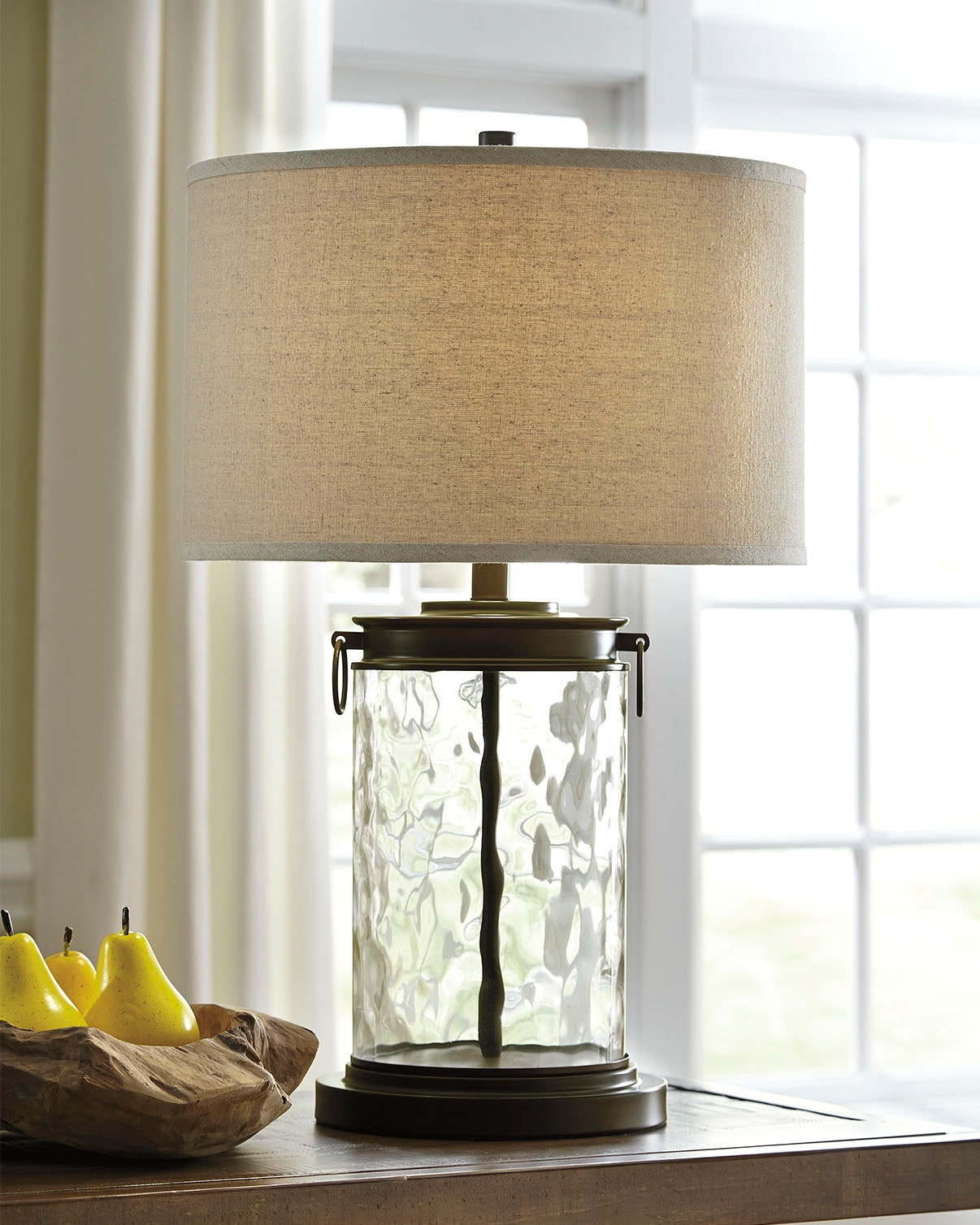 Nashville Furniture Outlets - Ashley Furniture - Tailynn Lighting - Table Lamp (Set of 2) / Clear/Bronze Finish - L430324X2