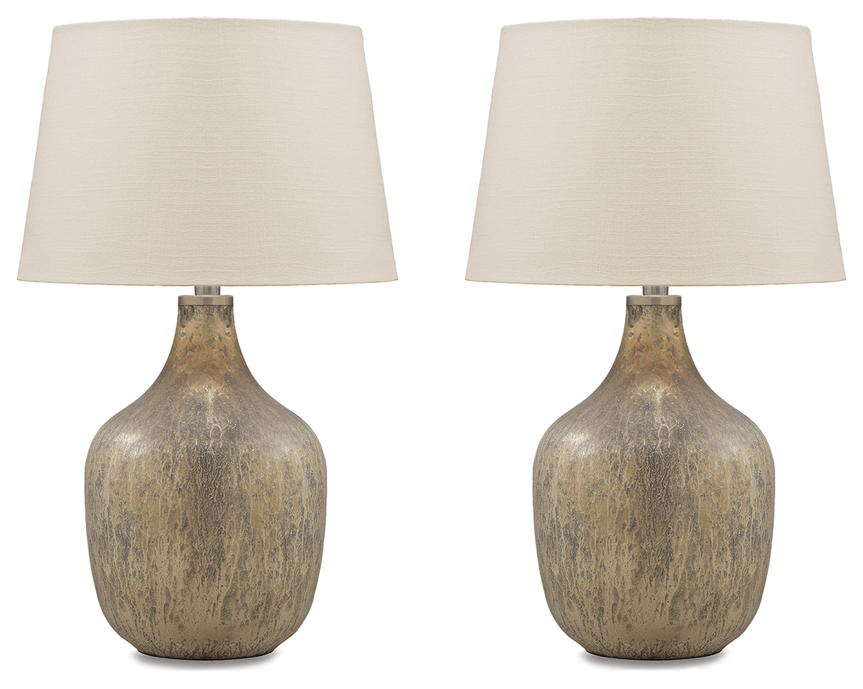 Nashville Furniture Outlets - Ashley Furniture - Mari Lighting - Table Lamp (Set of 2) / Gray/Gold Finish - L430664X2
