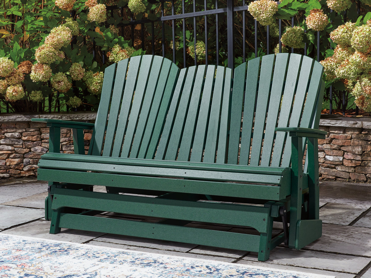 Nashville Furniture Outlets - Ashley Furniture - Shell Beach Outdoor - Loveseat Glider / Green - PCP115-835