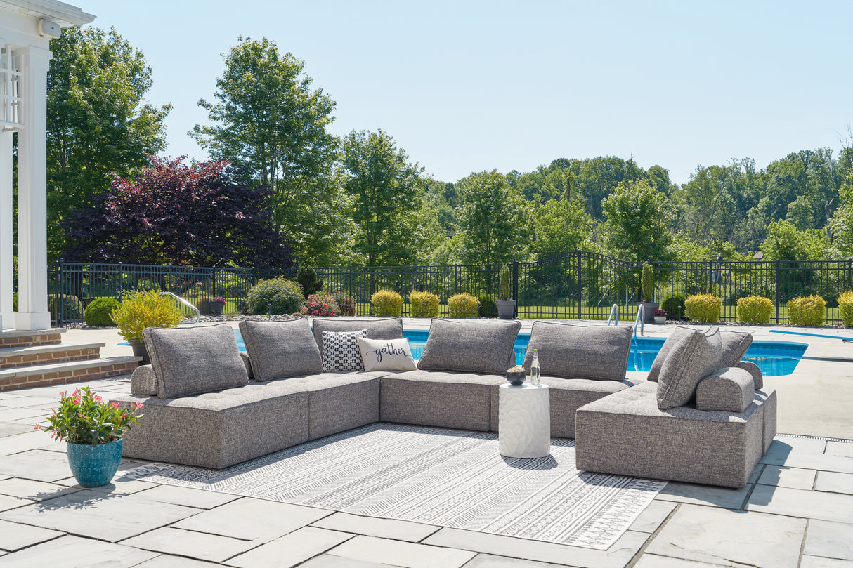 Nashville Furniture Outlets - Ashley Furniture - Bree Zee Outdoor - 7-Piece Outdoor Sectional / Brown - P160P2