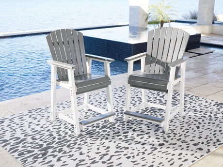Nashville Furniture Outlets - Ashley Furniture - Transville Outdoor - RECT COUNTER TABLE W/UMB OPT / Gray/White - P210-642