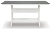 Nashville Furniture Outlets - Ashley Furniture - Transville Outdoor - RECT COUNTER TABLE W/UMB OPT / Gray/White - P210-642