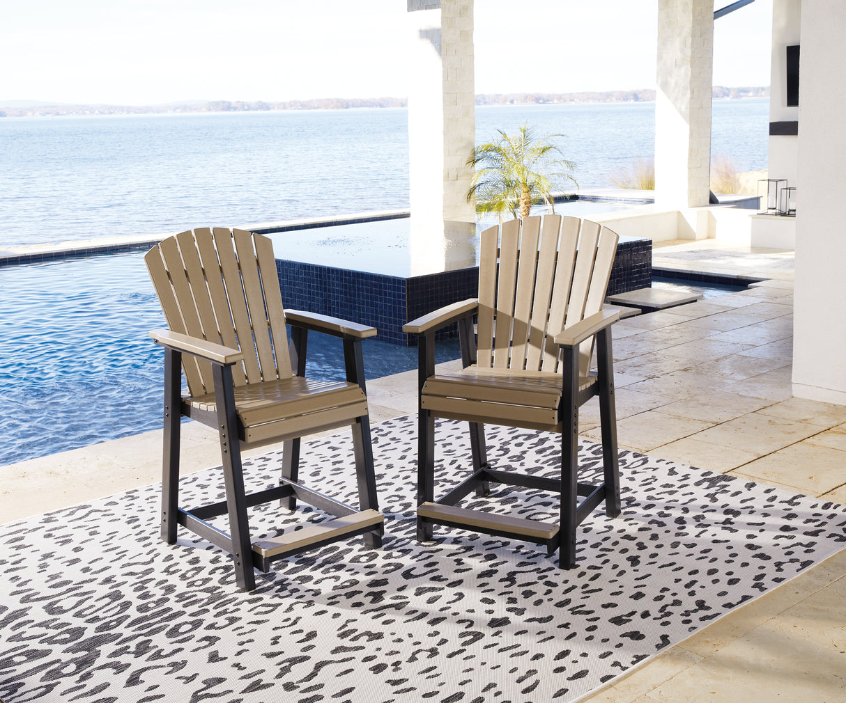 Nashville Furniture Outlets - Ashley Furniture - Fairen Trail Outdoor - Barstool (Set of 2) / Black/Driftwood - P211-124