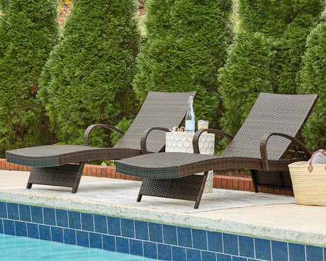 Nashville Furniture Outlets - Ashley Furniture - Kantana Outdoor - Chaise Lounge (Set of 2) / Brown - P283-815