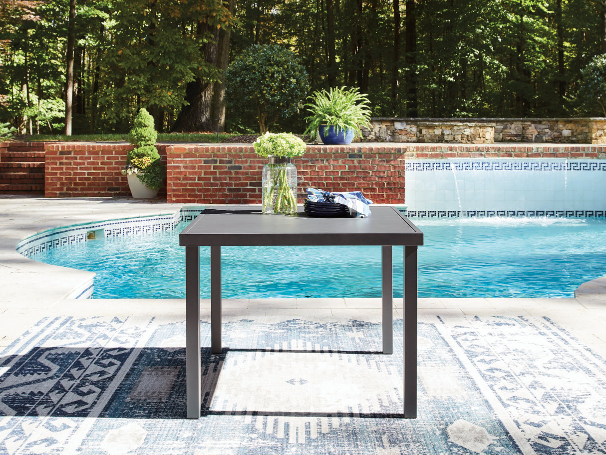 Nashville Furniture Outlets - Ashley Furniture - Rocky Creek Outdoor - Square Dining Table w/UMB OPT / Gray - PCP326-615