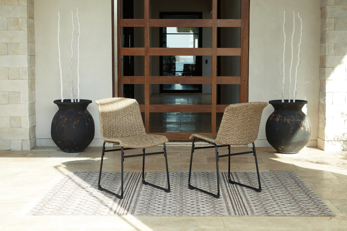 Nashville Furniture Outlets - Ashley Furniture - Amaris Outdoor - Chair (Set of 2) / Brown/Black - P369-601