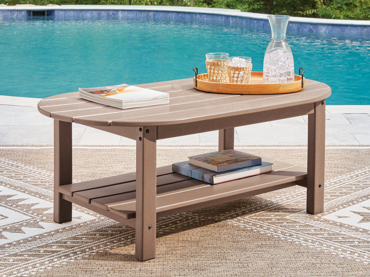 Nashville Furniture Outlets - Ashley Furniture - Grover Beach Outdoor - Oval Cocktail Table / Driftwood - PCP422-700