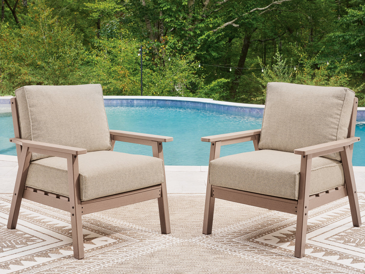 Nashville Furniture Outlets - Ashley Furniture - Grover Beach Outdoor - Lounge Chair w/Cushion (Set of 2) / Driftwood - PCP422-820