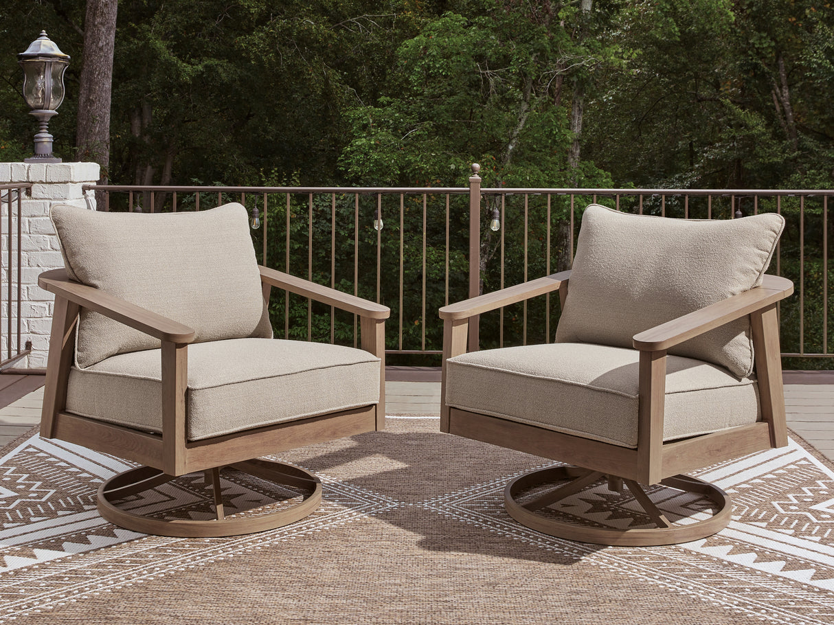 Nashville Furniture Outlets - Ashley Furniture - Harmony Headlands Outdoor - Swivel Lounge w/ Cushion / Natural/Gray - PCP428-821