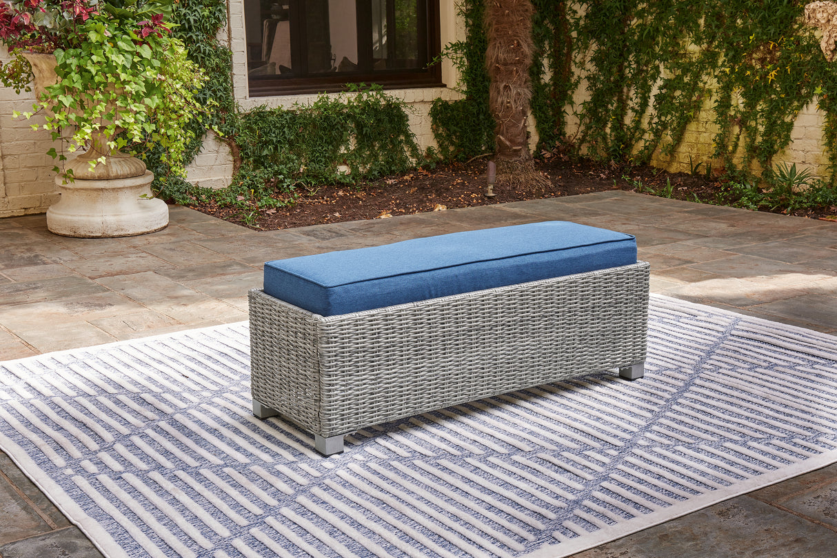 Nashville Furniture Outlets - Ashley Furniture - Naples Beach Outdoor - Bench with Cushion / Light Gray - P439-600