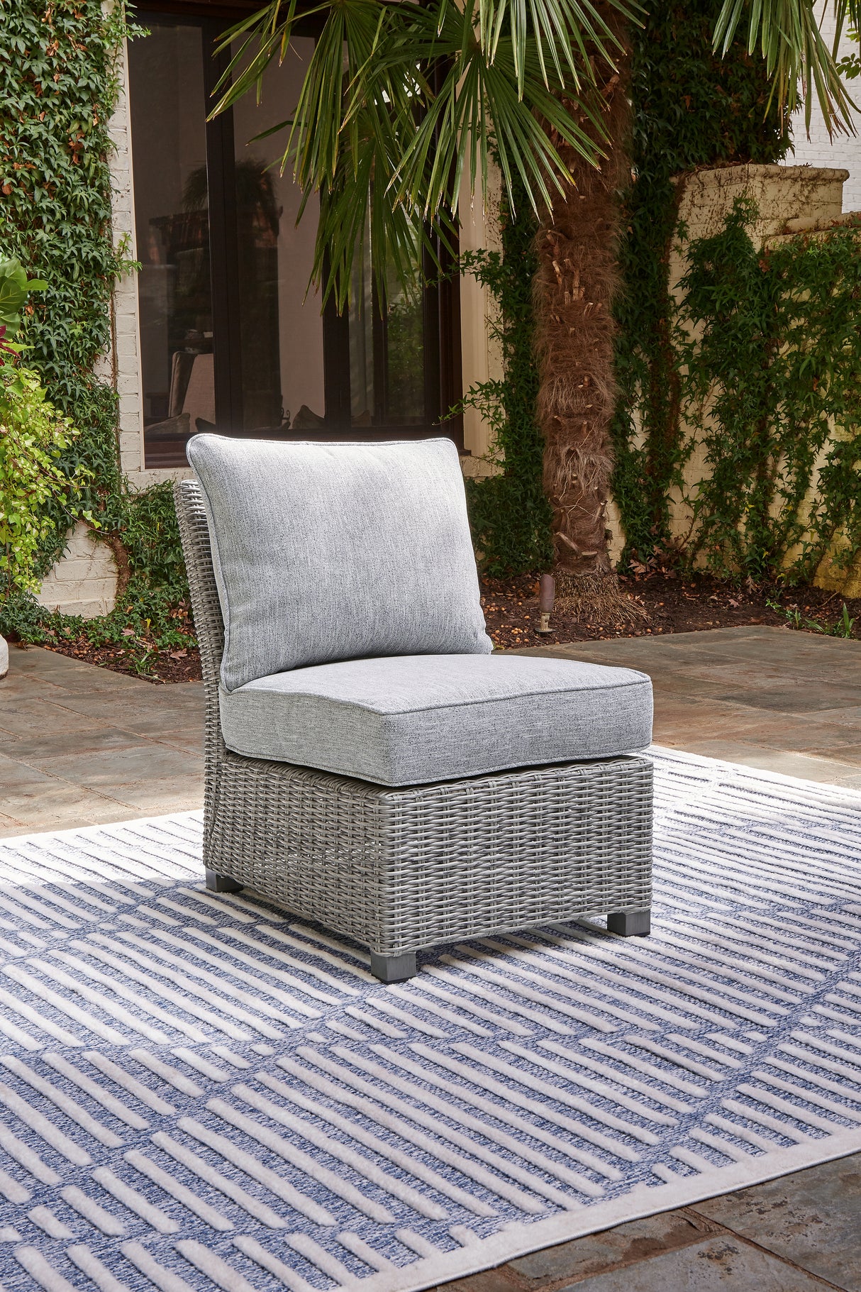 Nashville Furniture Outlets - Ashley Furniture - Naples Beach Outdoor - Armless Chair w/Cushion (1/CN) / Light Gray - P439-846