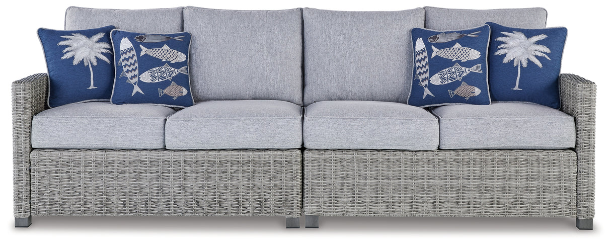Nashville Furniture Outlets - Ashley Furniture - Naples Beach Outdoor - RAF/LAF Loveseat w/CUSH (Set of 2) / Light Gray - P439-854