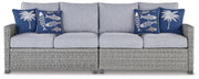 Nashville Furniture Outlets - Ashley Furniture - Naples Beach Outdoor - RAF/LAF Loveseat w/CUSH (Set of 2) / Light Gray - P439-854