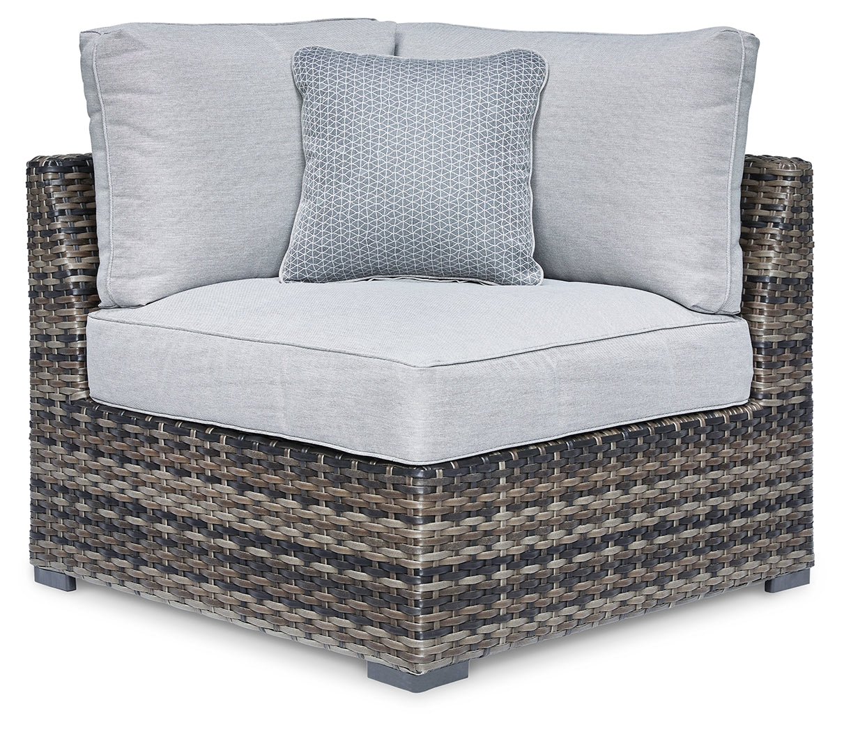Nashville Furniture Outlets - Ashley Furniture - Harbor Court Outdoor - Corner with Cushion (Set of 2) / Gray - P459-877