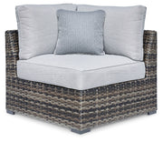 Nashville Furniture Outlets - Ashley Furniture - Harbor Court Outdoor - Corner with Cushion (Set of 2) / Gray - P459-877