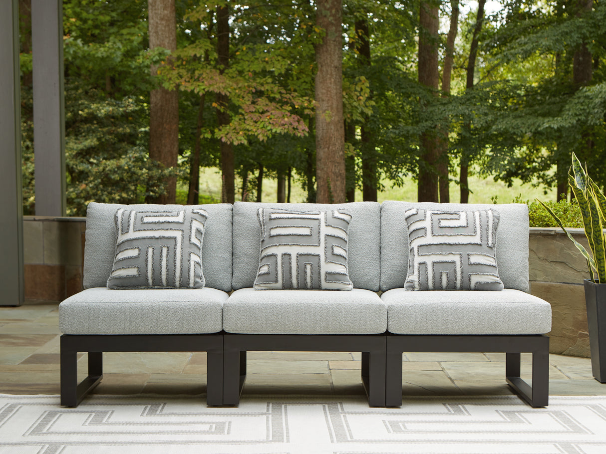 Nashville Furniture Outlets - Ashley Furniture - Beachloft Outdoor - 3-Piece Outdoor Sectional / Black/Gray - P490P6