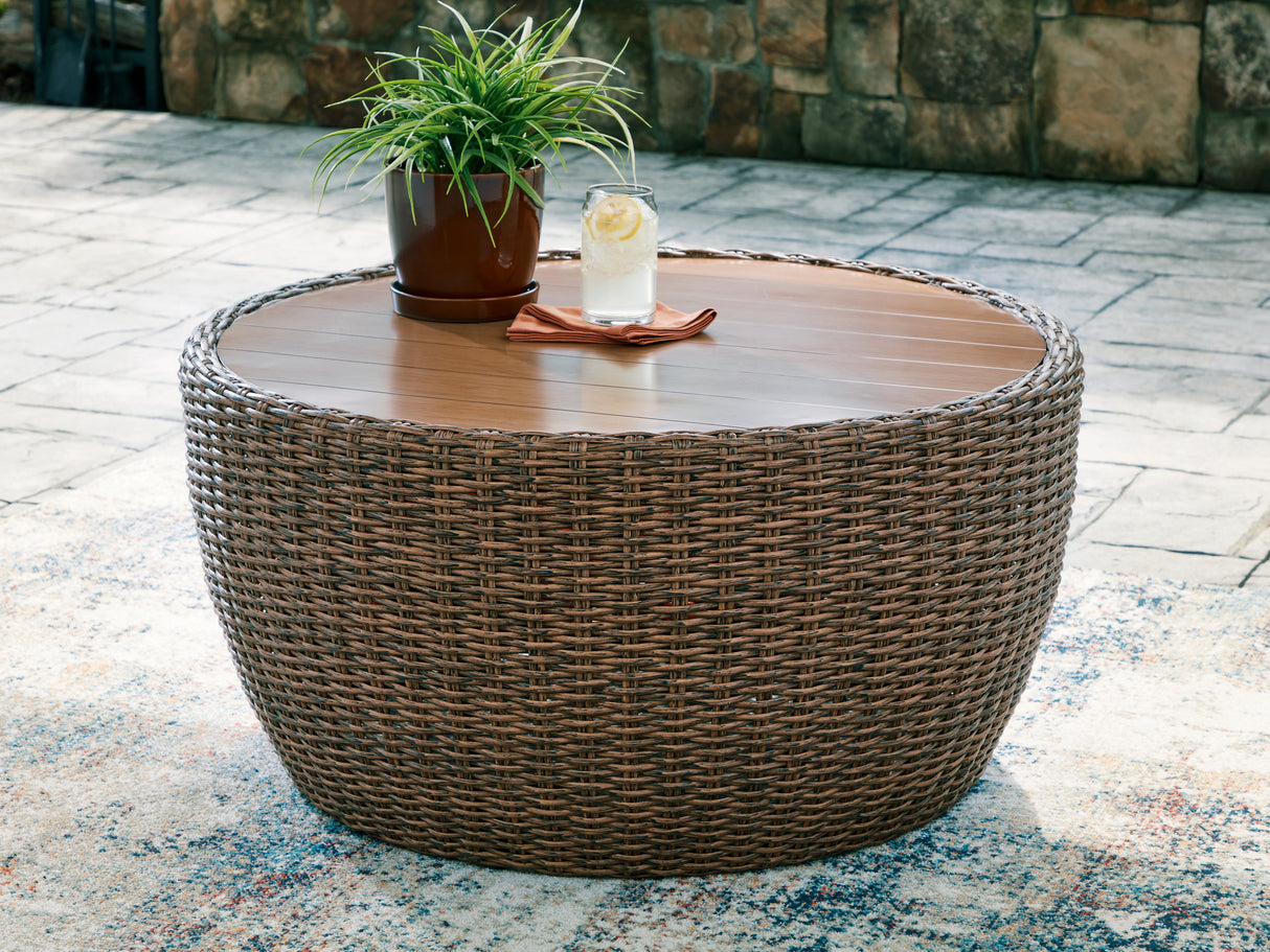 Nashville Furniture Outlets - Ashley Furniture - Double Point Outdoor - Round Cocktail Table / Beige - PCP503-708