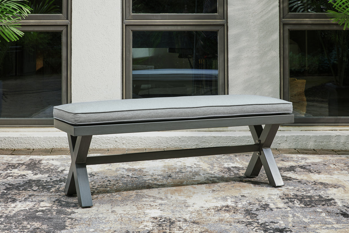 Nashville Furniture Outlets - Ashley Furniture - Elite Park Outdoor - Bench with Cushion / Gray - P518-600