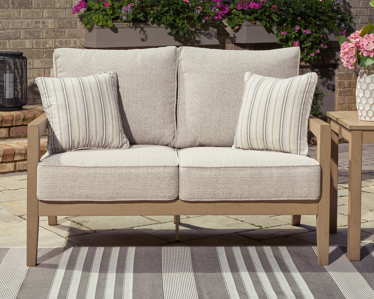 Nashville Furniture Outlets - Ashley Furniture - Hallow Creek Outdoor - Loveseat w/Cushion / Driftwood - P560-835