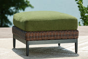 Nashville Furniture Outlets - Ashley Furniture - Horizon Hall Outdoor - Ottoman with Cushion / Brown/Green - P572-814