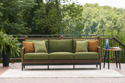 Nashville Furniture Outlets - Ashley Furniture - Horizon Hall Outdoor - Sofa with Cushion / Brown/Green - P572-838